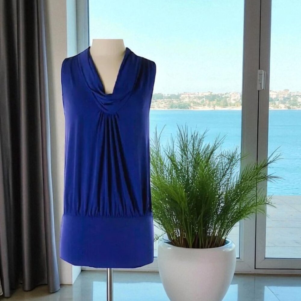 Express Draped Cowl Ruched Sleeveless Tank Top